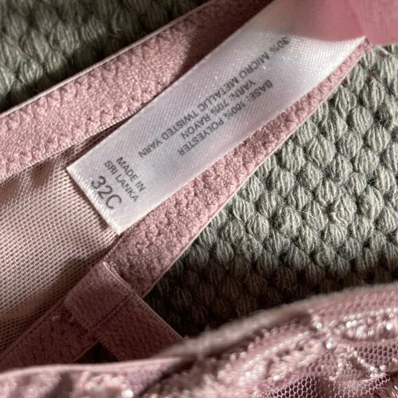 Victoria Secret Pink Metalic Mesh & Embroidery Demi Bra - Picture 6 of 10